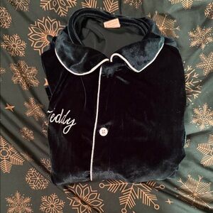 Velvet Pajama Set with Embroidered Detail (Teddy)